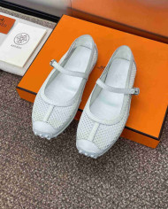 Hermes Kichu Mesh Mary Jane Flats