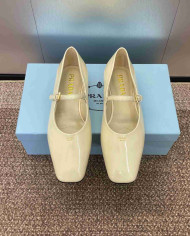 Prada Patent Leather Square Toe Mary Jane Flats