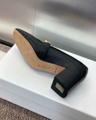 Bally Letter Buckle Square Toe Block Heel Pumps