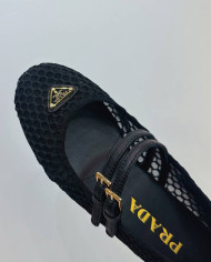Prada Women's Mesh Mary Jane Flats