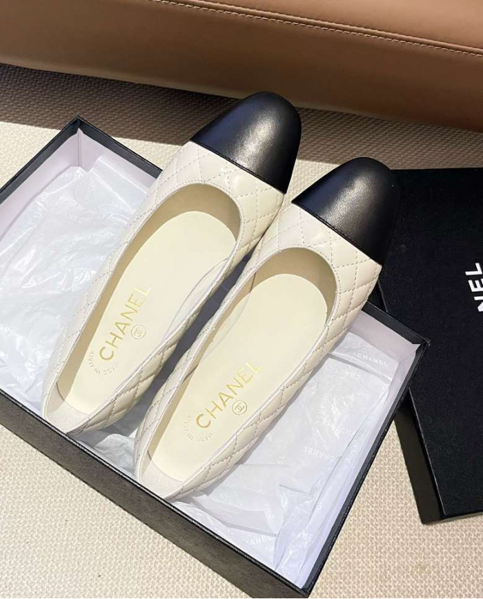 Chanel Women's Quilted Colorblock Square Toe Low Heels