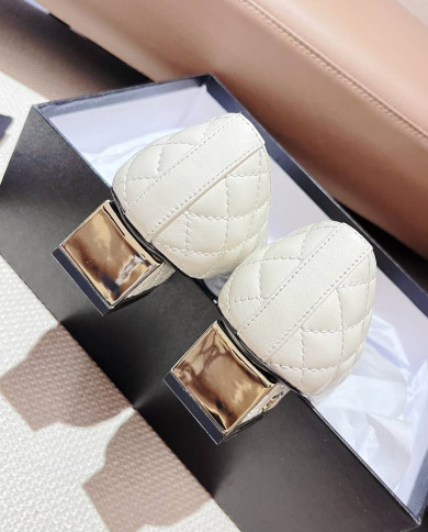 Chanel Women's Quilted Colorblock Square Toe Low Heels