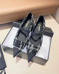 Chanel Women's Tweed Colorblock Pointed Toe Low Heels