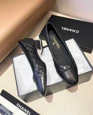 Chanel Women's Quilted Colorblock Square Toe Low Heels