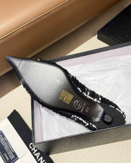 Chanel Women's Tweed Colorblock Pointed Toe Low Heels