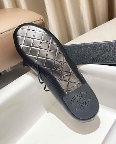 Chanel Women's CC Logo Strap Flats
