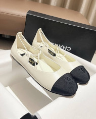 Chanel Women's CC Logo Strap Flats