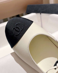 Chanel Women's CC Logo Strap Flats