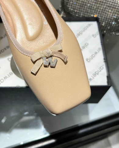 Alexander Wang Women's Square Toe Bow Flats