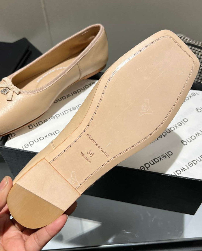 Alexander Wang Women's Square Toe Bow Flats