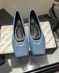 Alexander Wang Women's Square Toe Bow Flats