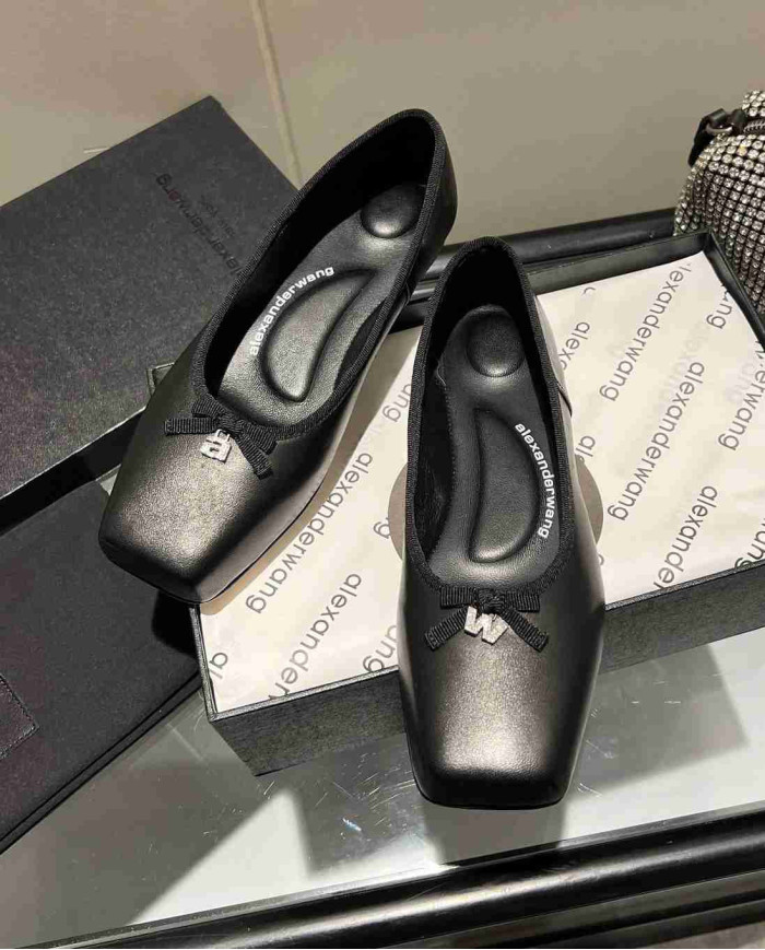 Alexander Wang Women's Square Toe Bow Flats