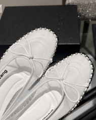 Alexander Wang Women's Studded Mesh Bow Flats