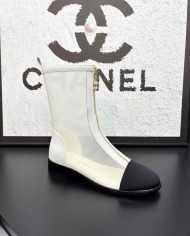 Chanel Women's Colorblock Mesh Ankle Boots