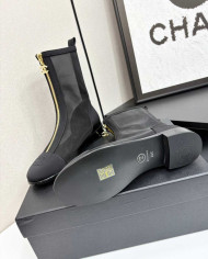 Chanel Women's Colorblock Mesh Ankle Boots