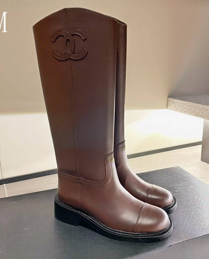 Chanel Classic CC Logo Knee-High Boots