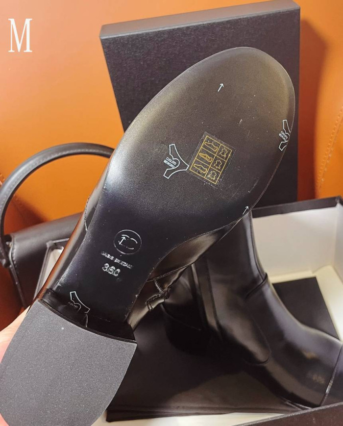 Chanel TwoTone SquareToe Block Heel Ankle Boots