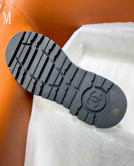 Chanel Quilted Lace Up Combat Boots