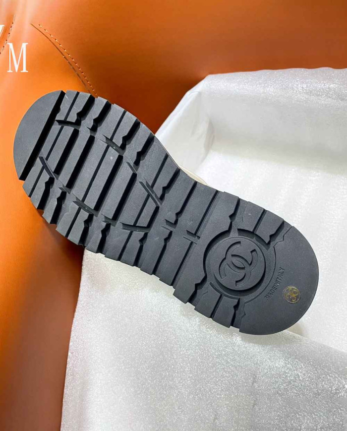 Chanel Quilted Lace Up Combat Boots