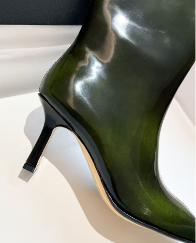 Balenciaga Patent Leather Square Toe Knee High Boots