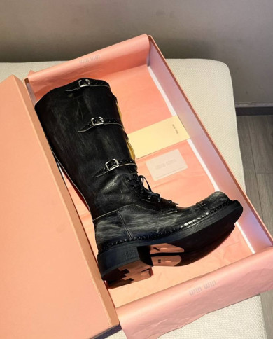 Miu Miu Women's Lace up Tall Boots