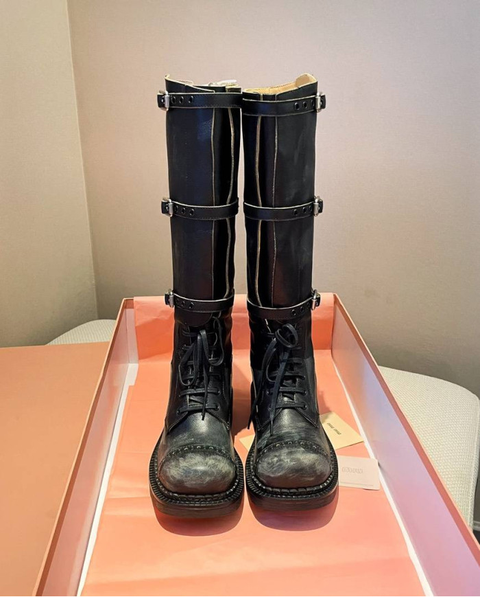 Miu Miu Women's Lace up Tall Boots