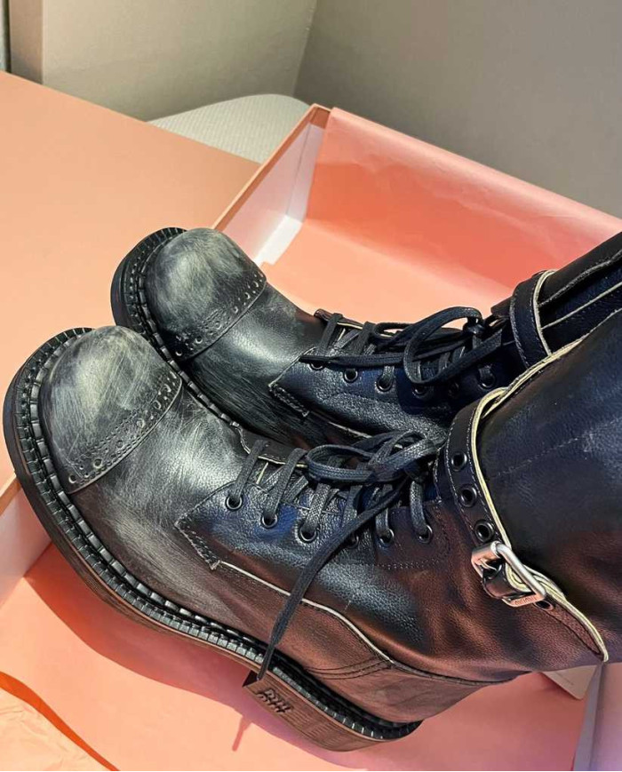 Miu Miu Women's Lace up Tall Boots