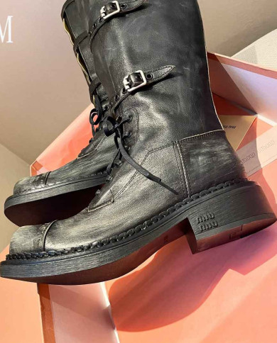 Miu Miu Women's Lace up Tall Boots