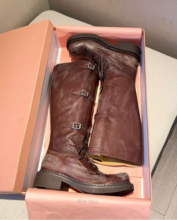 Miu Miu Women's Lace up Tall Boots