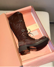 Miu Miu Women's Lace up Tall Boots