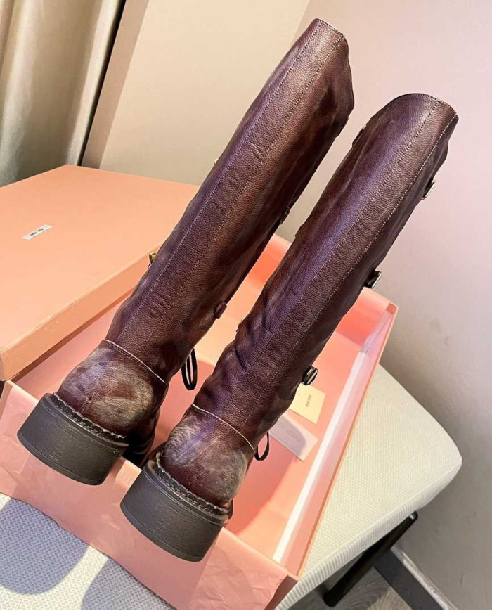 Miu Miu Women's Lace up Tall Boots