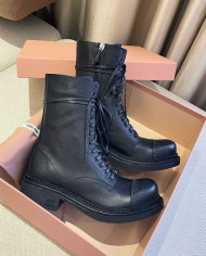 Miu Miu Women's Lace up Mid Calf Boots