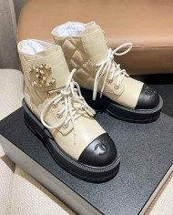 Chanel Women's Bicolor Combat Boots