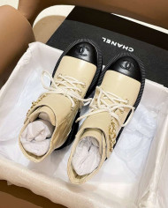 Chanel Women's Bicolor Combat Boots