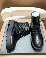 Chanel Women's Bicolor Combat Boots