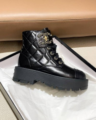 Chanel Women's Bicolor Combat Boots