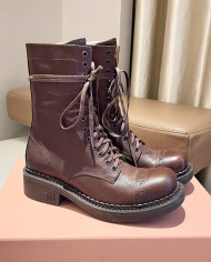 Miu Miu Women's Lace up Mid Calf Boots