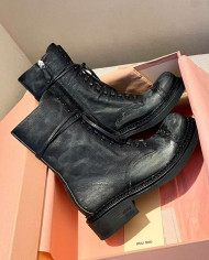 Miu Miu Women's Lace up Mid Calf Boots