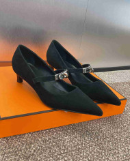 Hermes Women's Kelly Buckle Pointed Toe Heels