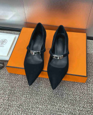 Hermes Women's Kelly Buckle Pointed Toe Heels