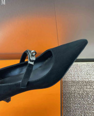 Hermes Women's Kelly Buckle Pointed Toe Heels