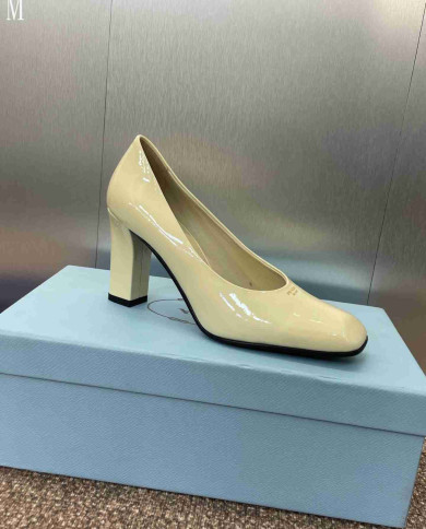 Prada Women's Square Toe Patent Leather Pumps
