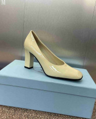 Prada Women's Square Toe Patent Leather Pumps