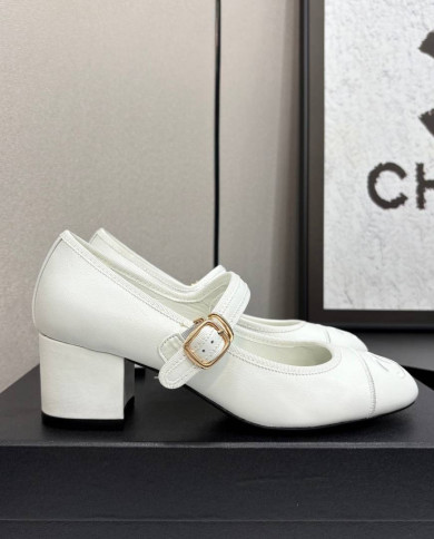 Chanel Women's Mary Jane Block Heel Pumps