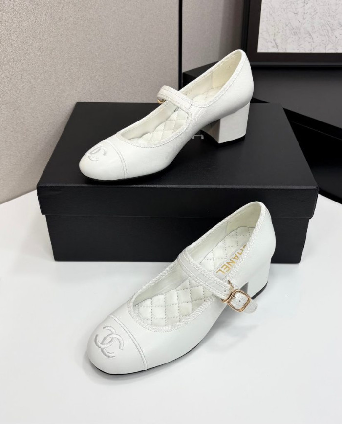 Chanel Women's Mary Jane Block Heel Pumps