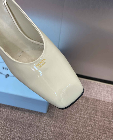 Prada Women's Square Toe Patent Leather Pumps