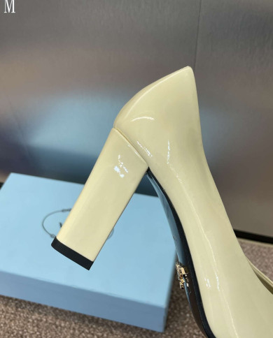 Prada Women's Square Toe Patent Leather Pumps