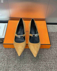 Hermes Women's Kelly Buckle Pointed Toe Heels