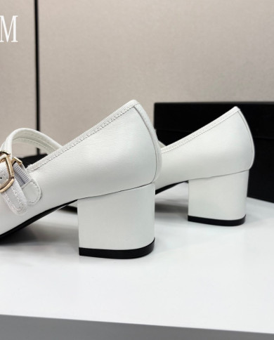 Chanel Women's Mary Jane Block Heel Pumps