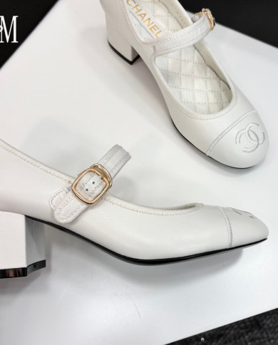 Chanel Women's Mary Jane Block Heel Pumps